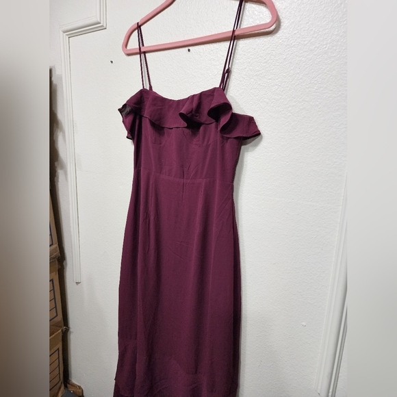 Lulus Lively Evenings Plum Purple Sleeveless Tiered Maxi Dress M Wedding Party - Picture 7 of 9